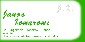 janos komaromi business card